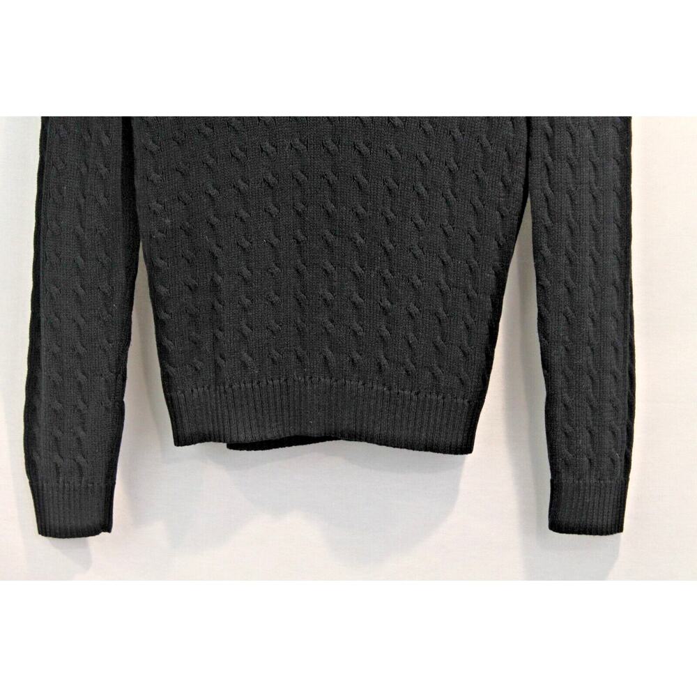 Lauren Ralph Lauren Active Cable Knit Sweater Womens size S Navy Red Trim Logo - Picture 3 of 7